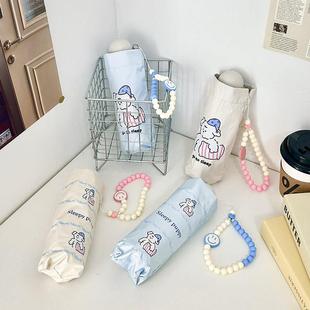 Rosy高颜值五折雨伞防晒抗UV遮阳伞晴雨两用女手动可携式遮阳伞