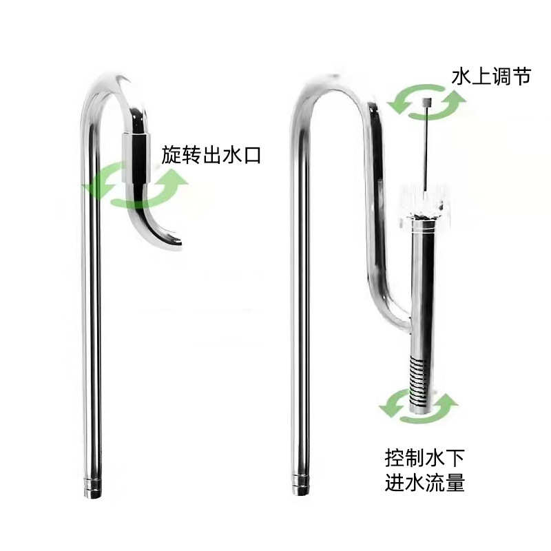 万引水草不锈钢进出水除油膜套装草缸配件鱼缸过滤桶器去设备水管