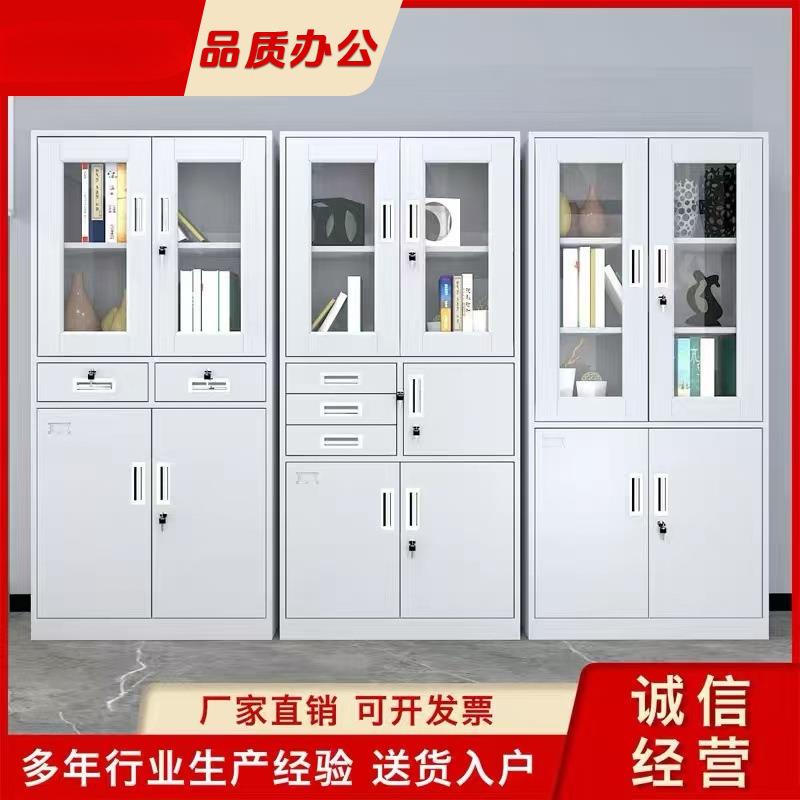 钢制办公室铁皮文件柜财务凭证柜带锁资料柜多层铁皮柜三开门矮柜
