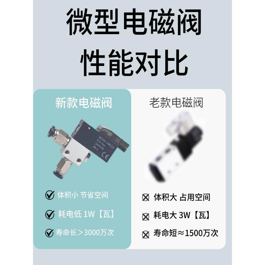 微型常开电磁阀水阀气阀开关控制阀小型流体通气控制常通开关24v