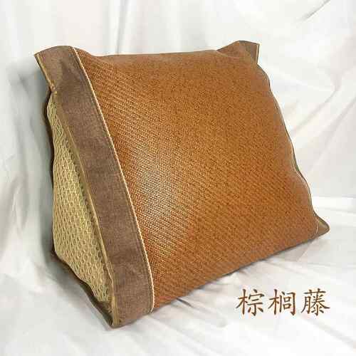 夏季床头三角腰靠孕妇沙发靠垫抱枕办公室腰靠仿藤草凉席靠背
