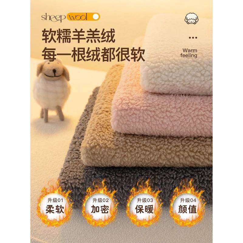 新款直销冬季羊羔绒沙发垫轻奢高级感防滑坐垫子纯色沙发套罩盖布