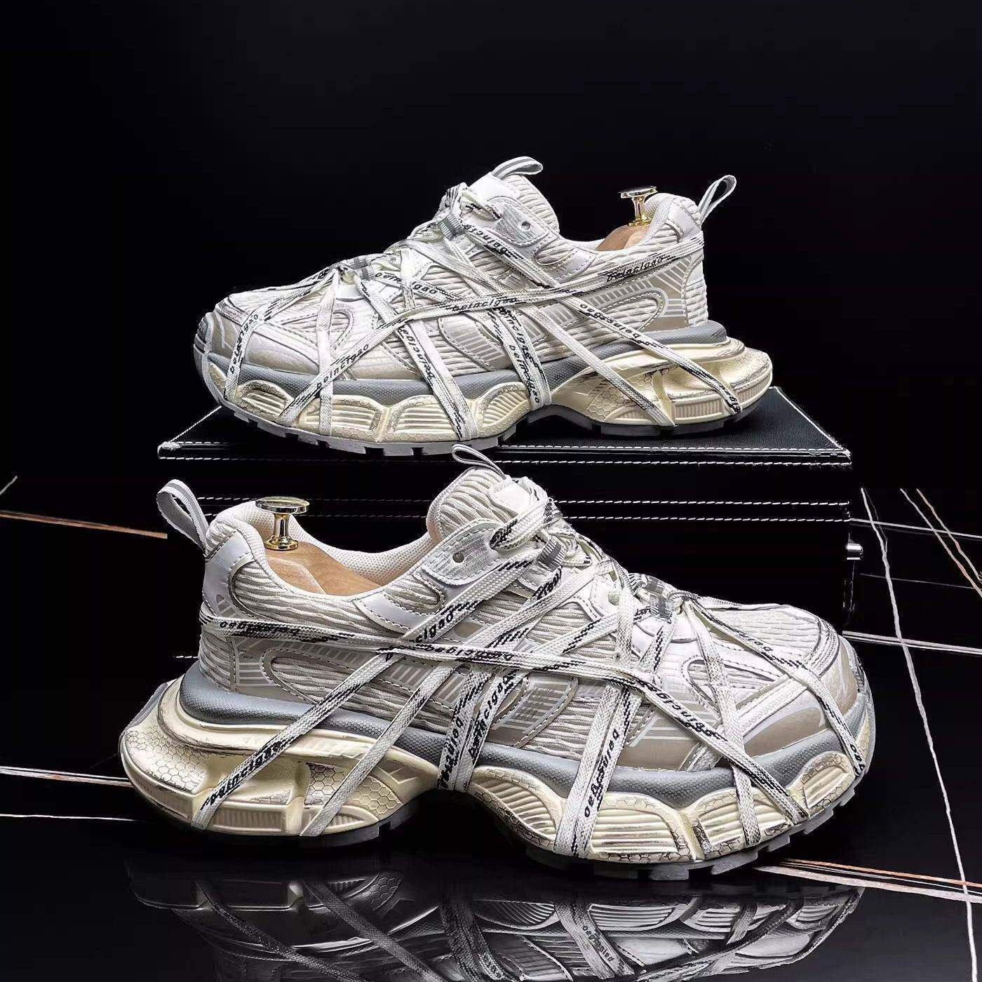 潮牌男鞋2026春季新款设计感轻便时尚老爹鞋男士厚底休闲运动潮鞋