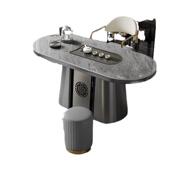 岩板茶桌阳NEM泡台现代款 简约小户型家用新椅组奢合茶一体茶几轻