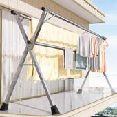 晒被子家用阳台落地折叠晾衣架卧室架子室内伸缩宁岑宁