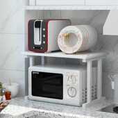 厨房置物架微波炉置物架子烤箱收纳整理架2层多功能用品落地