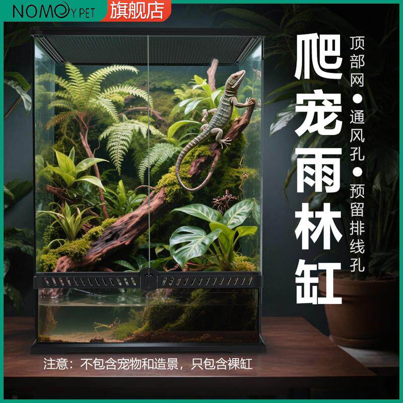 诺摩树栖爬宠饲养箱变色龙睫角守宫鬓狮蜥蜴雨林爬缸造景
