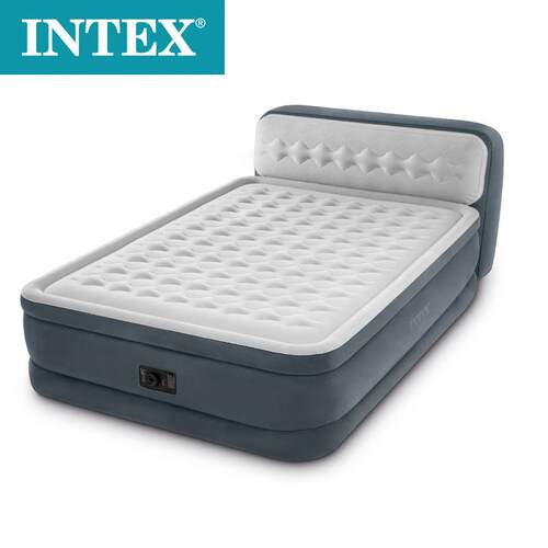 INTEX64448植绒内置电泵充气床垫家用户外便携式折叠pvc现代简约