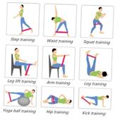 Fitness Bands Rubber Yoga Band Exercise Elastic Resistance