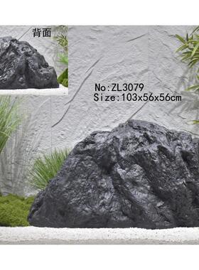 户外玻璃钢假山石造景室内雕塑道具现代装饰大摆件别墅庭院黑山石