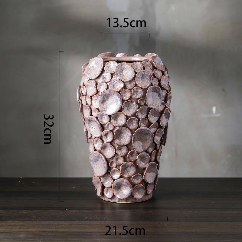 陶瓷花瓶花盆重工艺贴花色釉工艺品欧美风格软装家居摆饰品插花