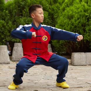 秋冬季儿童武术训练服 南韩丝武术服 幼儿武术表演服盘扣武术