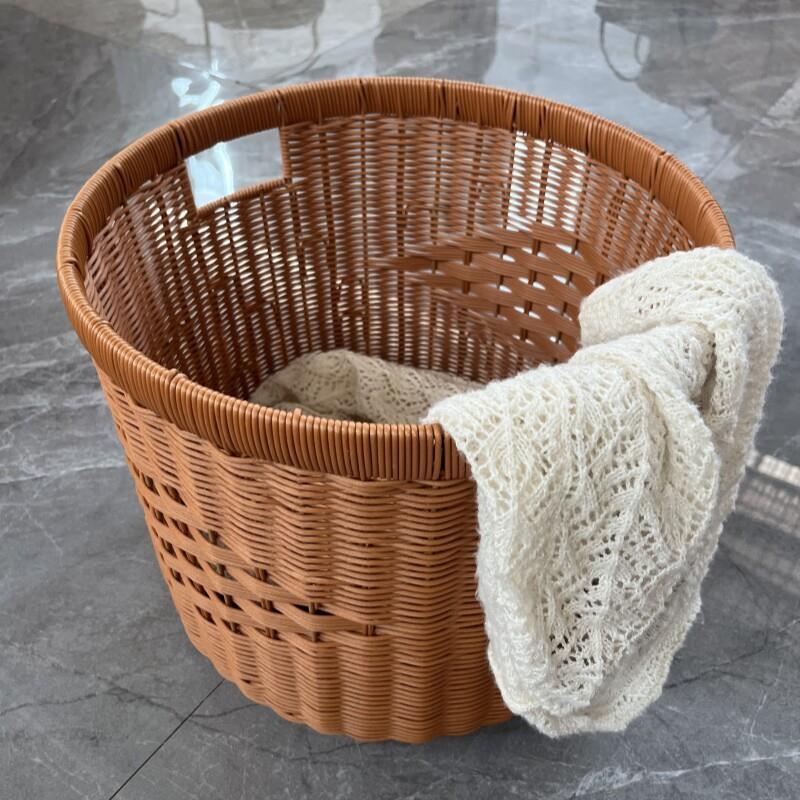 仿藤编实用居家好物纯手工仿藤编织脏衣服收纳筐家用脏衣篓篮子