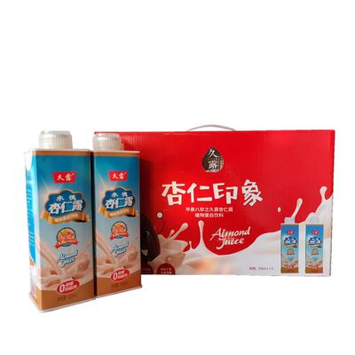承德特产平泉八珍久露杏仁露杏仁印象原味杏仁石磨杏仁乳650ml*5