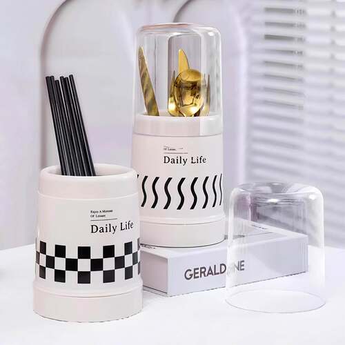 Ins-style covered chopstick holder for home use, a draining