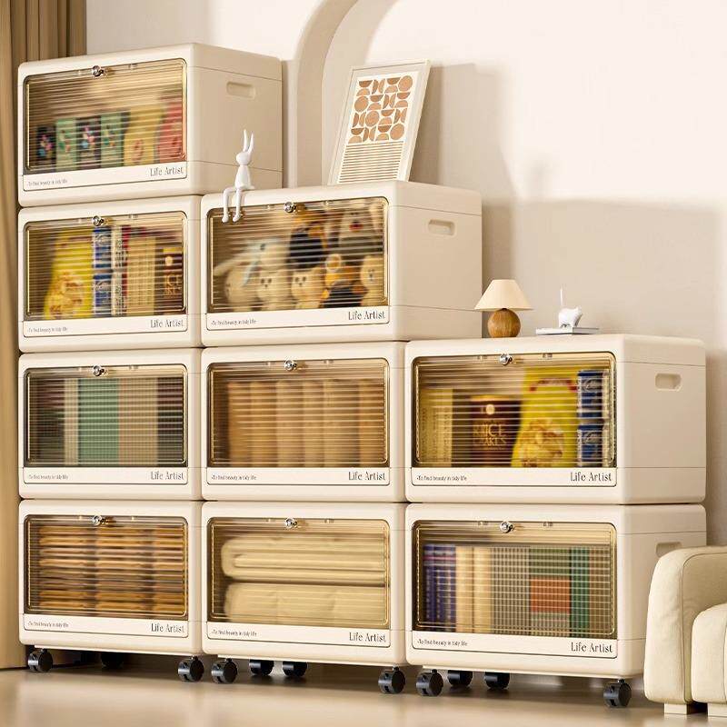 收纳箱大容量透明可视可移动收纳柜家用客厅抽屉式储物柜