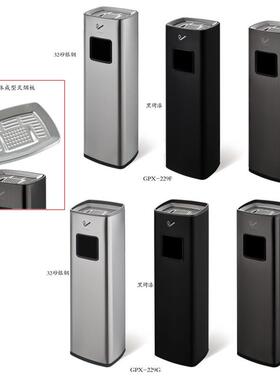 不锈AXY立式烟灰柱灭烟桶吸烟区烟蒂烟烟头收集户箱外钢灰柱垃圾