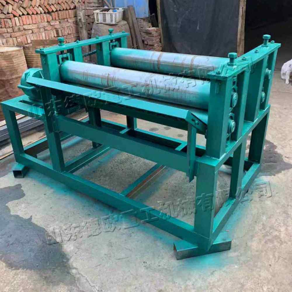 小型电动油漆桶滚平机 液压弯曲铁皮展平机 废旧油桶双压辊辗轧机