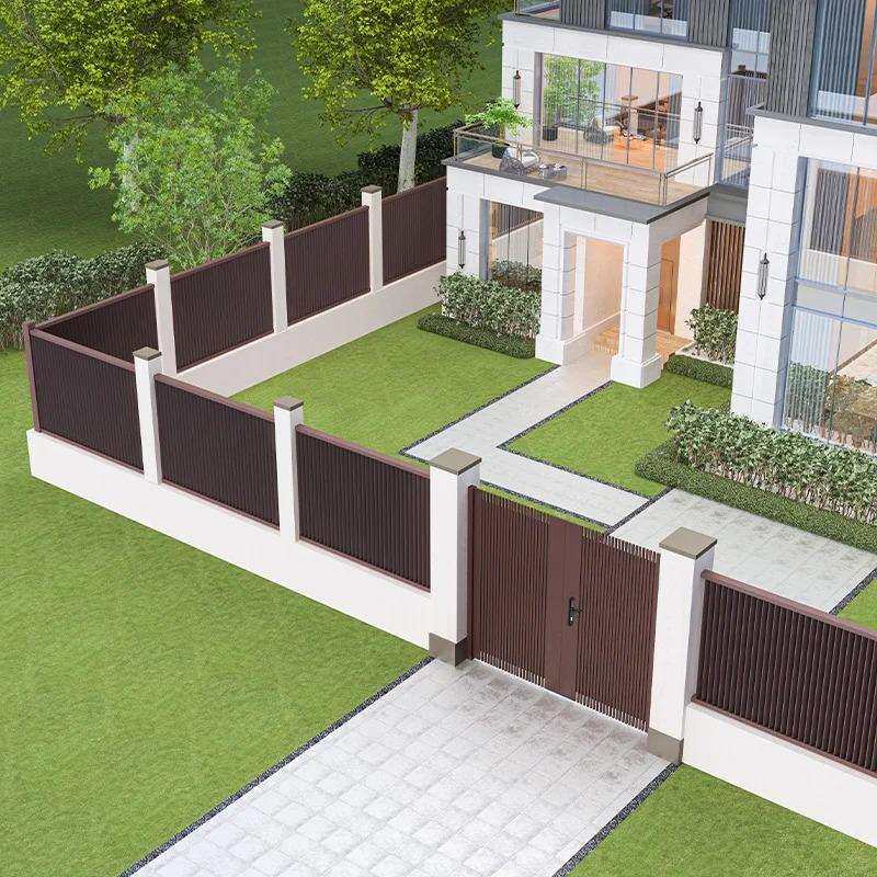 高端铝艺庭院大门电动平开门铝合金别墅入户双开门自建房对开大门