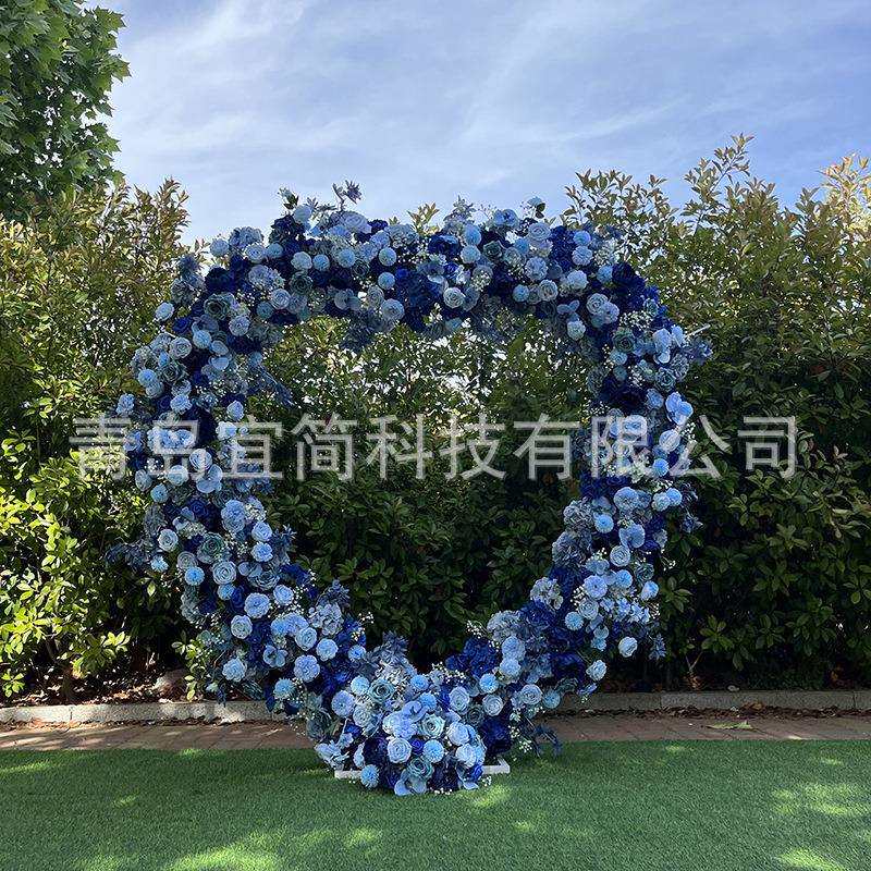 心型花艺婚礼背景舞台心型花排拱门仿真花假花求婚活动庆典