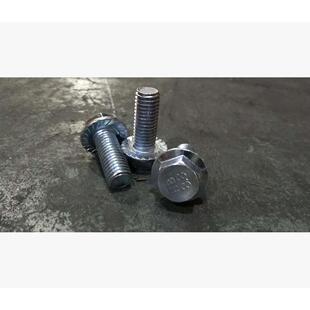 DIN6921六角法兰面螺栓带齿8.8白锌M12