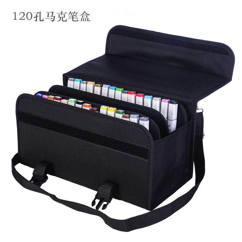 直销新款120孔麦克笔收纳盒子展示包袋动漫绘画 画touch笔袋提挎