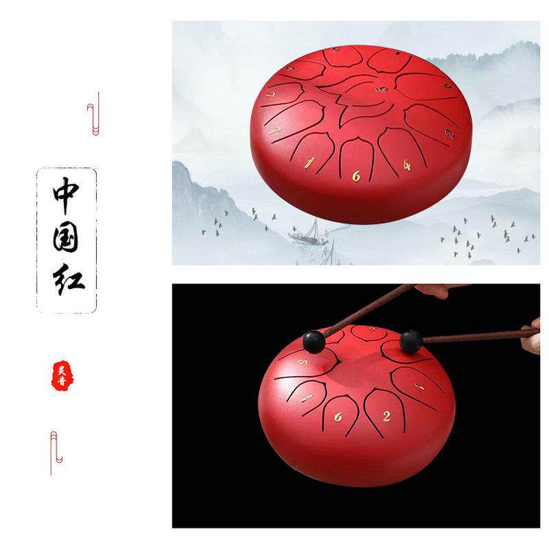 QDU12击寸空1国风莲花鼓钢舌鼓灵鼓击打型乐器儿音童益智打乐器