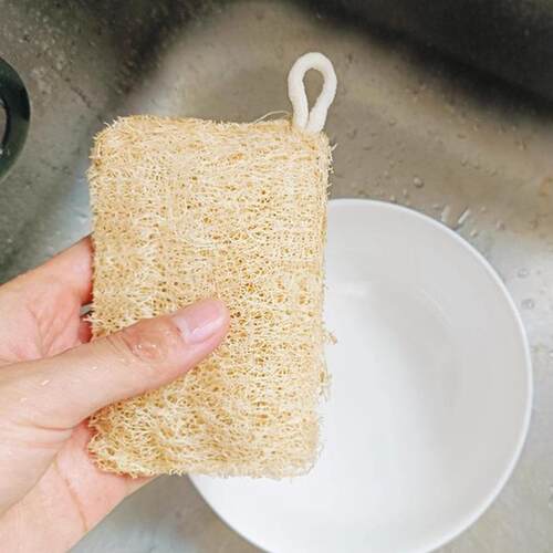 Loofah dishwashing slices for scrubbing pots and washing dis