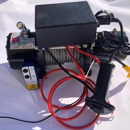 越野车牵引自救车载12V24V电绞盘牵动引机300WKW0磅UV脱困S车载绞