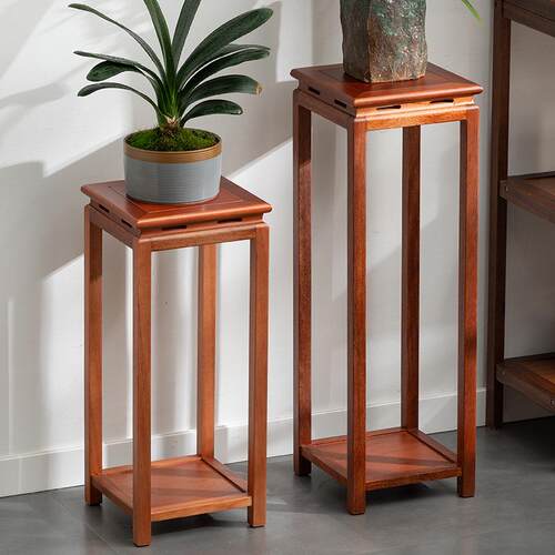 胡桃木花架子客厅实木落地新中式花几客厅阳台高端花盆景架置物架