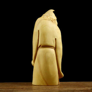 小叶黄杨木雕济公摆件实木头雕刻降龙罗汉手把件红木家居工艺礼品