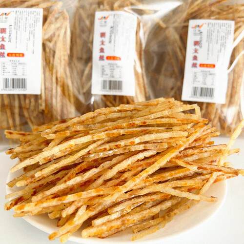 大连特产江能海产鳕鱼丝250g鱼肉条无淀粉海鲜零食小吃开 袋即食