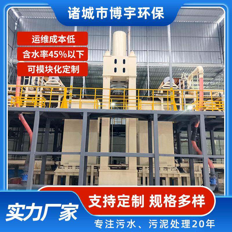 博宇污泥脱水压滤机 超高压深度污泥压榨机 立式叠层污泥挤干设备