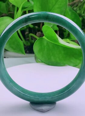 60圈口天然真品翡翠冰蓝水满色闪拍高档玉石正圈手镯玉镯子37.53g