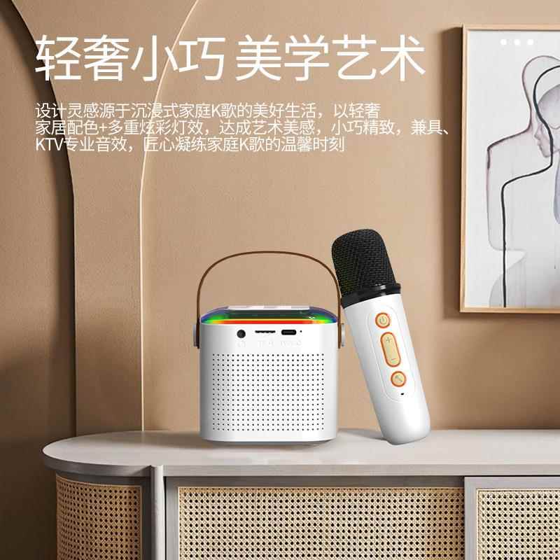 便携式蓝牙音箱家用无线k歌音响带话筒麦克风户外唱歌小型家庭ktv