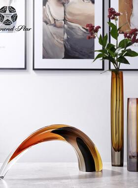 钻石星牛角摆件几何抽象造型办公室样板装饰摆件客厅茶几软装摆件