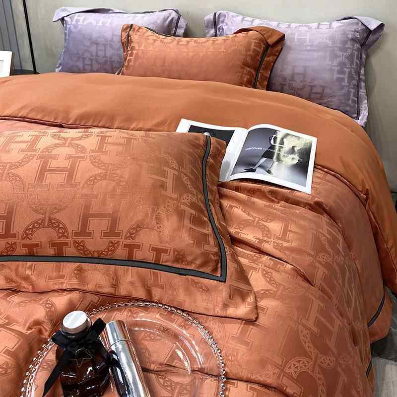 水厂洗双棉冰冬丝四件套色织立XQU体提花单人被套秋床上用品家