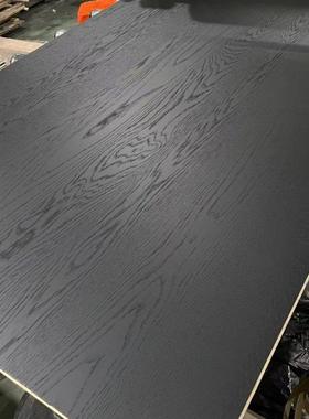 天然橡木钢刷黑色木纹饰面板科定KD板实木6187BS涂装实木皮贴面板