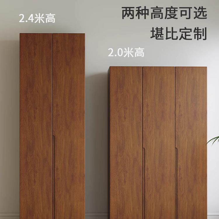 实木橡衣柜一门到顶平开门胡小桃色挂IPW衣柜家用全卧室户型大衣
