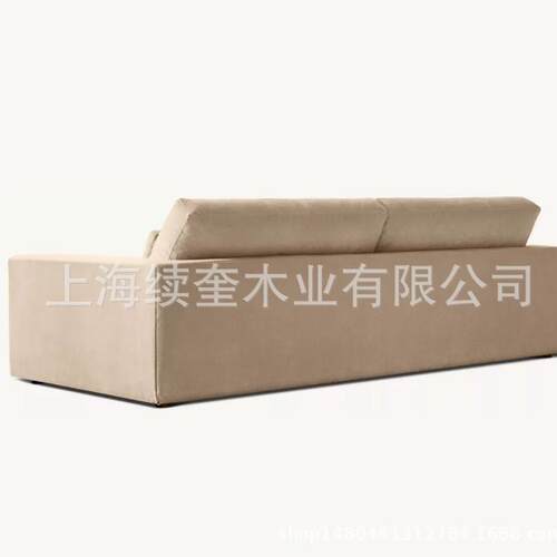 美式乡村外贸RH复古客厅棉麻布艺三人沙发客厅家用可发海外家具