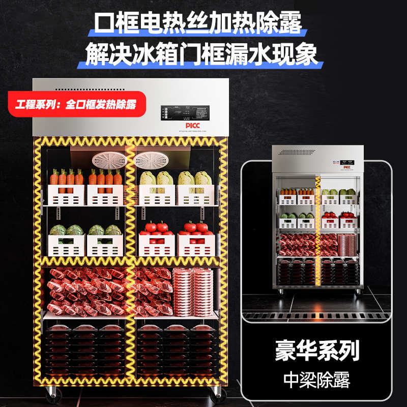 雪花 四门冰箱商用冷藏冷冻立式厨房大容量4开门保鲜六门双温冰柜