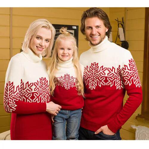 Sweater pullover long sleeved red turtleneck sweater