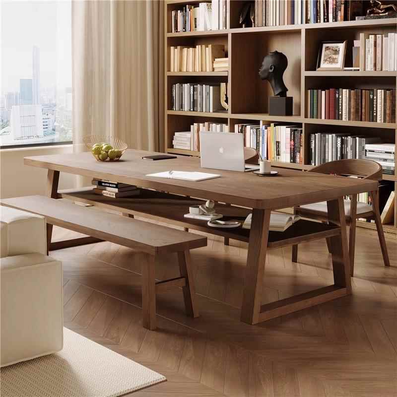 新款客厅大长书桌书房书法桌家用实木办公桌工作台学习写字长条桌
