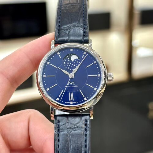 98新37mm万国IWC柏涛菲诺系列IW459006月相自动机械女士手表正品