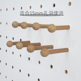 洞洞板配件15mm12mm10mm孔洞圆孔使用原木清漆火柴棒木棍圆头挂钩