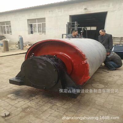 包胶面传驱动增面滚筒光面无动力改向头尾轮运输皮带机张紧辊筒