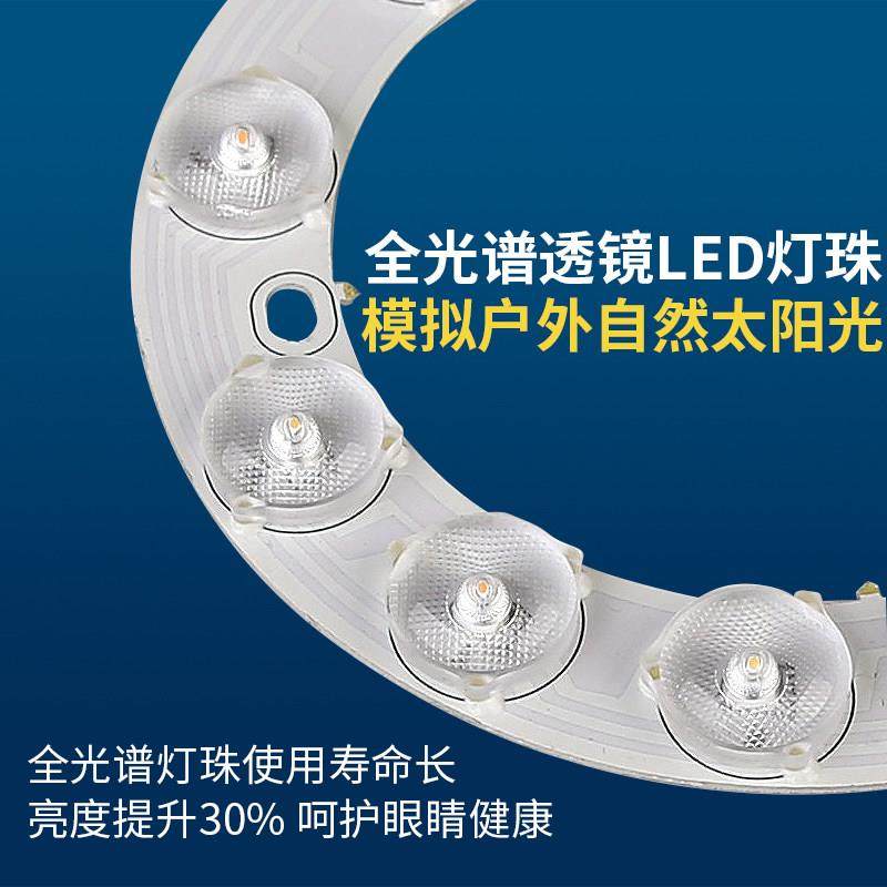 全谱吸顶灯LEDLED全光芯替卧室三色光护眼 换吊扇灯灯灯盘圆形高