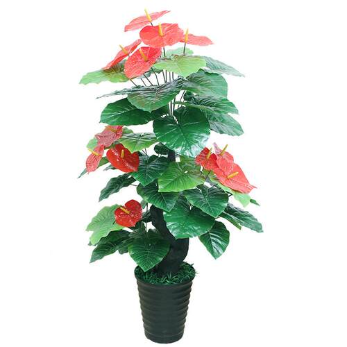 仿真植物盆栽假红掌客厅牡丹装饰花居家装饰摆件绿植鸿运当头假花