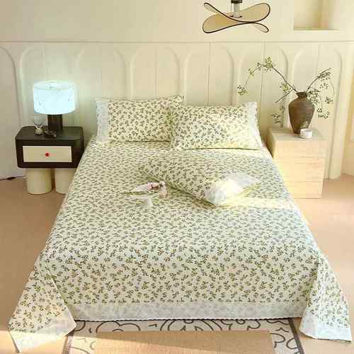 厂家印花传统老式花边粗布床单纯棉斜纹印花加厚被单垫单双人