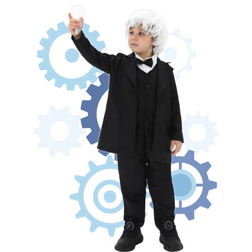 万圣节发明家爱迪生装扮 幼儿园变装派对科学家小西服舞台表演服